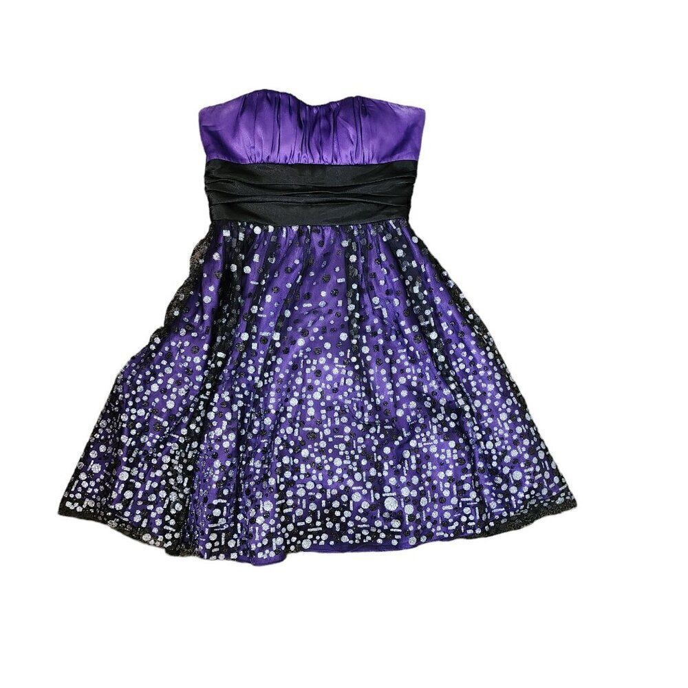 Vintage 90s Y2K Cache Ballerina Skirt Mini Dress Tulle Skirt Womens SZ 2 Purple